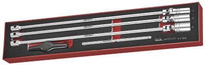 5 delars Tändstiftshylssats med extra långa hylsor med 3/8'' fäste och T-handtag. Teng Tools TEXTB05 – bild 2