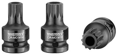 Krafthylsbits för XZN med 1/2"fyrkantsfäste. Teng Tools 921814/923818