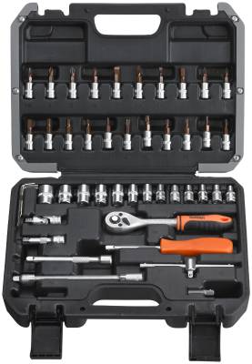 46 delars Hylsnyckelsats 1/4'' Harden
