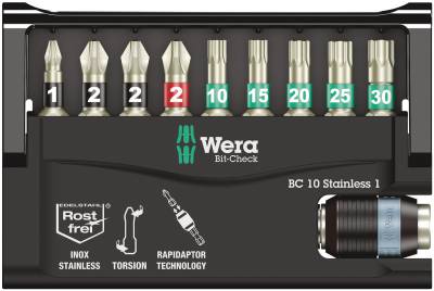 Bitssats Wera Bit-Check 10 Rostfri