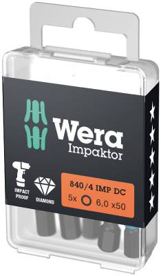 Bitspaket 840/4 IMP DC 6-kant Wera