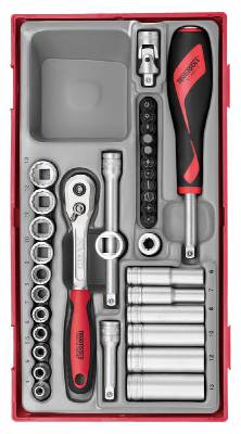 35 delars Hylsnyckelsats. Med 1/4'' fyrkantsfäste Teng Tools TT143512