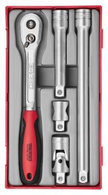 5 delars Spärrhandtagssats. Med 1/2'' fyrkantsfäste Teng Tools TT1205