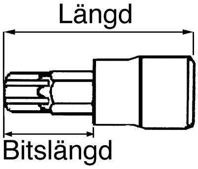 TX-hylsa. Med 1/4" fyrkantsfäste. Teng Tools M141210T-C / M141240T-C – bild 2