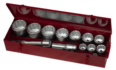 Hylsnyckelsats. Med 1" fyrkantsfäste. Teng Tools M1115MM
