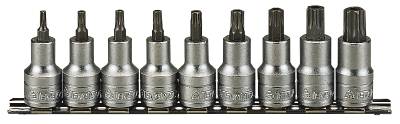 TX-hylsor i sats. Med 1/2" fyrkantsfäste. Teng Tools M1213TX /M1213TPX