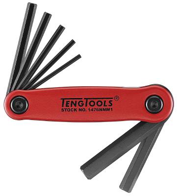 Sexkantnycklar i sats Teng Tools 1476NMM1