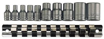 TX-hylsor i sats. Med 1/4'' och 3/8'' fyrkantsfäste. Teng Tools M3814