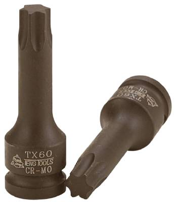 Krafthylsbits för TX-spår med 1/2" fyrkantsfäste. Teng Tools 921207TX-C / 921270TX-C – bild 1
