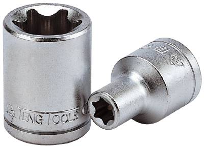 TX-hylsa. Med 1/4" fyrkantsfäste. Teng Tools M140704-C / M140708-C
