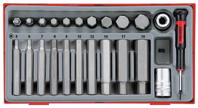 23 delars Insexhylssats. Med 1/2" fyrkantsfäste Teng Tools TTHEX23