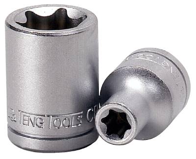 TX-hylsa. Med 1/2" fyrkantsfäste. Teng Tools M120710-C / M120724-C