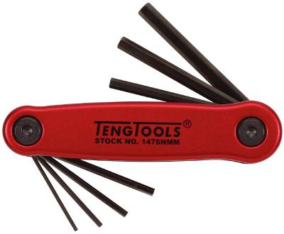 Sexkantnycklar i sats Teng Tools 1476NMM / 1476NAF