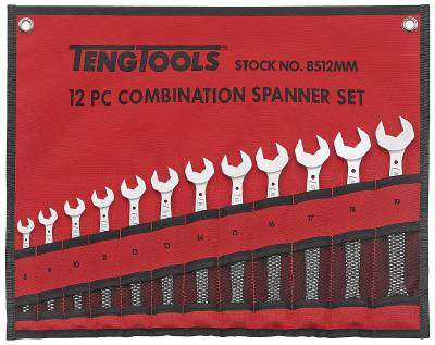U-ringnycklar i sats Teng Tools 8512MM