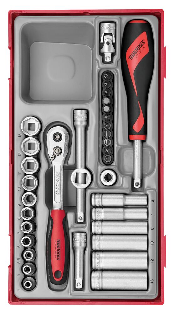 35 delars Hylsnyckelsats. Med 1/4'' fyrkantsfäste Teng Tools TT1435 – bild 2