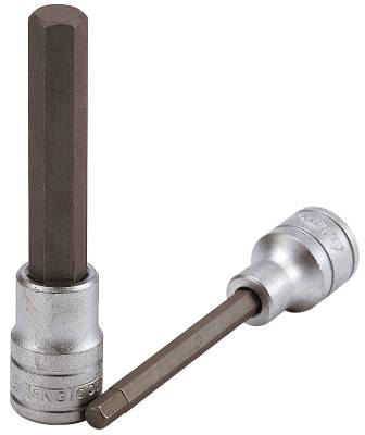 Lång insexhylsa. Med 1/2" fyrkantsfäste. Teng Tools M122506A-C / M122510L-C