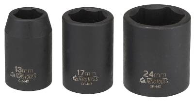Tunnväggig krafthylsa med 1/2" fyrkantsfäste ANSI Teng Tools – bild 1
