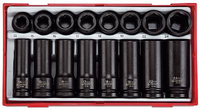 16 delars Krafthylssats med 1/2" fyrkantsfäste Teng Tools TT9120D-TT9120DN