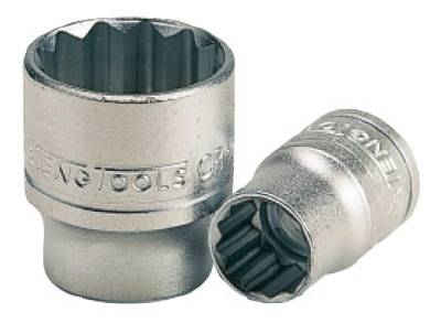 Hylsa. Med 3/8" fyrkantsfäste. Teng Tools M38011212-C / M38012412-C
