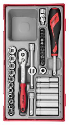 35 delars Hylsnyckelsats. Med 1/4'' fyrkantsfäste Teng Tools TT1435