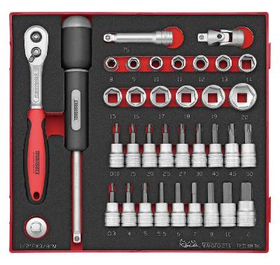 36 delars Hylsnyckelsats med 3/8'' fyrkantsfäste. Teng Tools TED3836 – bild 1