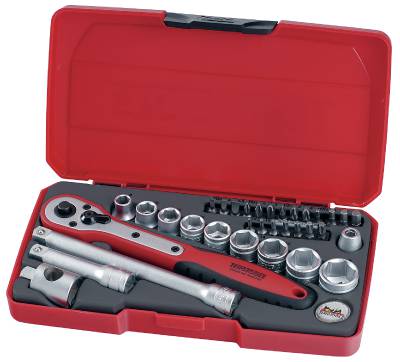 Hylsnyckelsats. Med 3/8'' fyrkantsfäste Teng Tools T3834 – bild 1