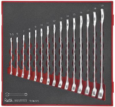 15 delars U-ringnyckelsats. Teng Tools TED6515 – bild 1