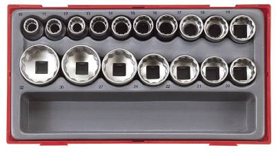 17 delars Hylssats. Med 1/2" fyrkantsfäste Teng Tools TT1217 / TT1217-6
