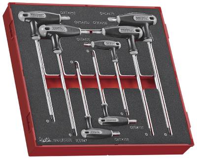 7 delars TX/TPX nyckelsats med T-handtag. Teng Tools TEDTX7 – bild 2