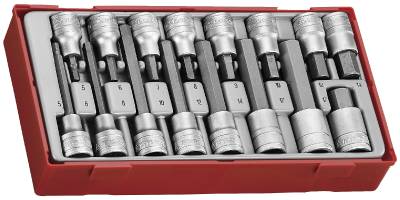 16 delars insex hylsbitssats. Med 1/2'' fyrkantsfäste. Teng Tools TTHEX16 – bild 2