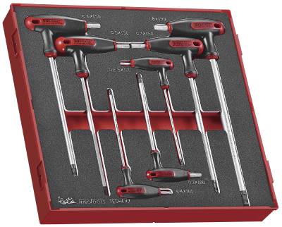 7 delars Sexkantnyckelsats med T-handtag. Teng Tools TEDHEX7 – bild 2