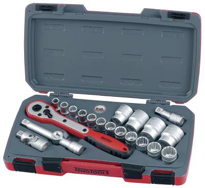 Hylsnyckelsats. Med 1/2'' fyrkantsfäste. Teng Tools T1221 / T1221-6 – bild 1
