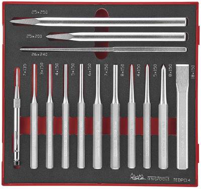 14 delars Drivdorn/huggmejselsats. Teng Tools TEDPC14