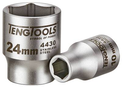 Rostfri hylsa. Med 1/2" fyrkantsfäste. Teng Tools MS1205106-C / M1S1205246-C – bild 1