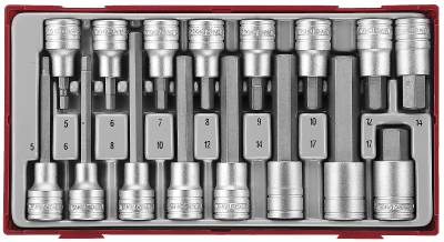 16 delars insex hylsbitssats. Med 1/2'' fyrkantsfäste. Teng Tools TTHEX16 – bild 1