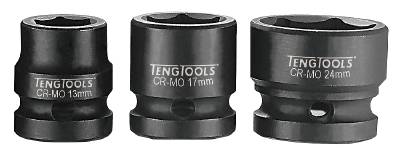 Krafthylsa. Med 1/2" fyrkantsfäste. Teng Tools 920710-C / 920724-C