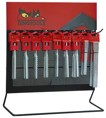 Butiksställ med flatmejslar, drivdornar och körnare. Teng Tools DISPC45