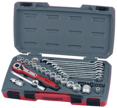 Hylsnyckelsats. Med 3/8'' fyrkantsfäste Teng Tools T3840
