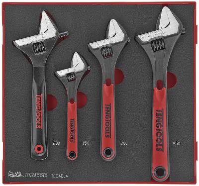 4 delars Skiftnyckelsats. Teng Tools TEDADJ4 – bild 1