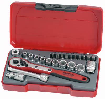 Hylsnyckelsats med 1/4" fyrkantsfäste Teng Tools T1424