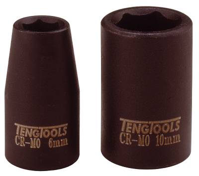 Tunnväggiga krafthylsor med 1/4" fyrkantsfäste Teng Tools 960506-C / 960513-C